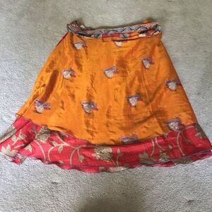 Kariza Vintage Indian Vibrant Wrap Skirt